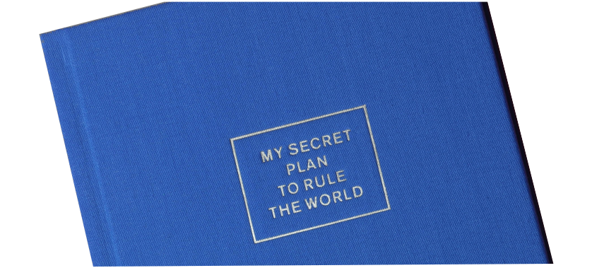 üzerinde my secret plan to rule the world yazan bir defter